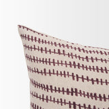 Jenna Beige w/ Merlot Print Linen Lumbar Decorative Pillow Cover by Mercana at Eve Furniture