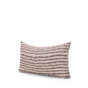 Jenna Beige w/ Merlot Print Linen Lumbar Decorative Pillow Cover by Mercana at Eve Furniture