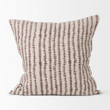 Jenna Beige w/ Merlot Print Linen Square Decorative Pillow Cover by Mercana at Eve Furniture