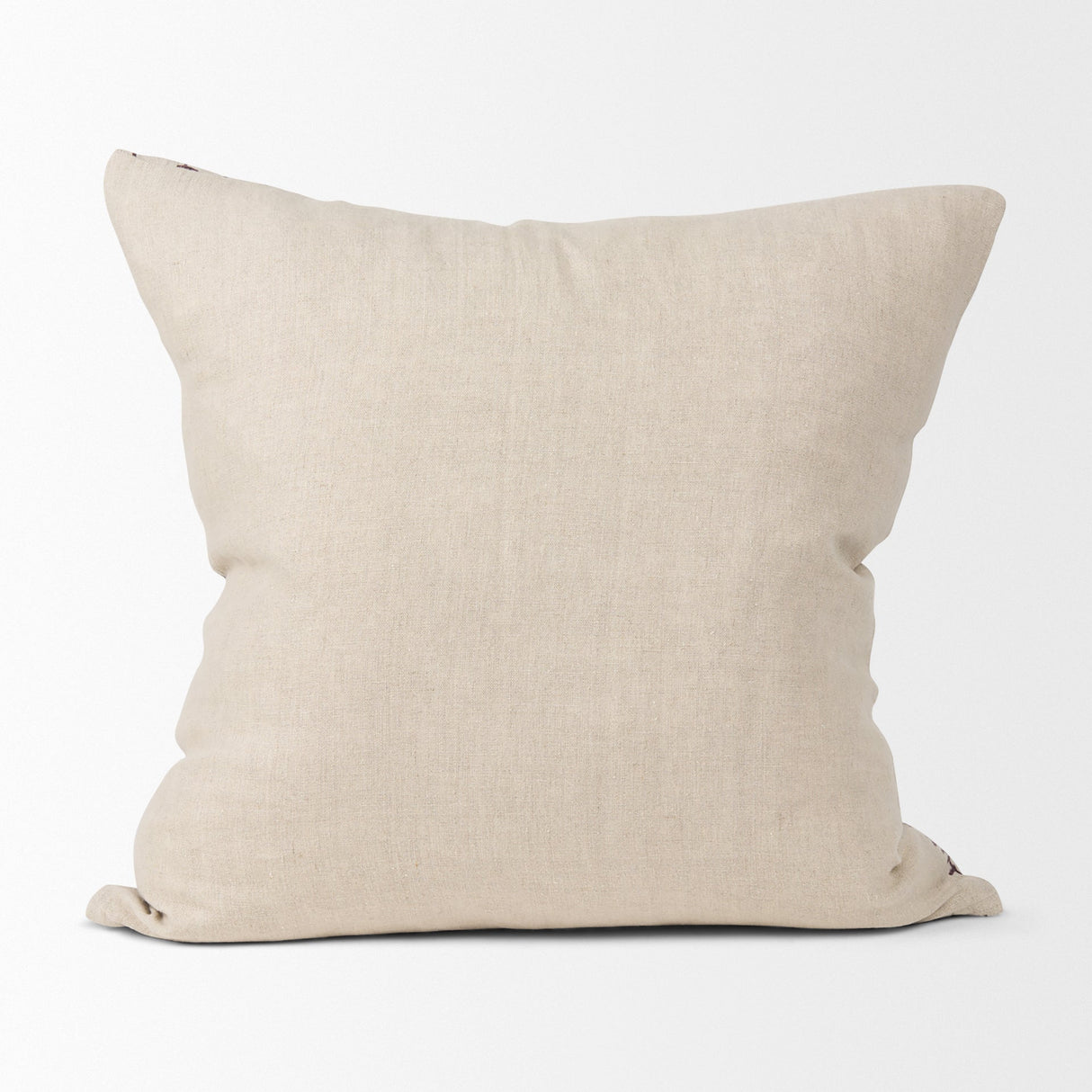 Jenna Beige w/ Merlot Print Linen Square Decorative Pillow Cover by Mercana at Eve Furniture
