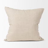 Jenna Beige w/ Merlot Print Linen Square Decorative Pillow Cover by Mercana at Eve Furniture