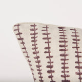 Jenna Beige w/ Merlot Print Linen Square Decorative Pillow Cover by Mercana at Eve Furniture