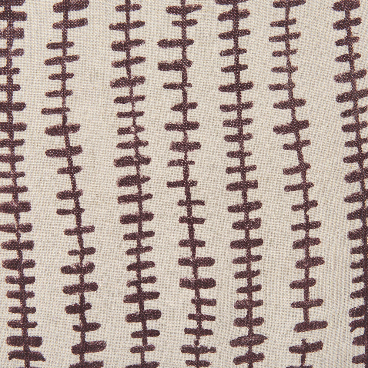 Jenna Beige w/ Merlot Print Linen Square Decorative Pillow Cover by Mercana at Eve Furniture