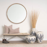 Jenna Beige w/ Merlot Print Linen Square Decorative Pillow Cover by Mercana at Eve Furniture