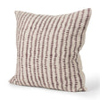 Jenna Beige w/ Merlot Print Linen Square Decorative Pillow Cover by Mercana at Eve Furniture