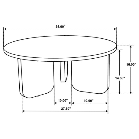 Jenna Brown 2-piece Round Marble Top Coffee Table Set by Coaster at Eve Furniture