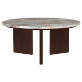 Jenna Brown 2-piece Round Marble Top Coffee Table Set by Coaster at Eve Furniture