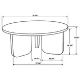 Jenna Brown 3-piece Round Marble Top Coffee Table Set by Coaster at Eve Furniture