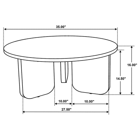 Jenna Brown 3-piece Round Marble Top Coffee Table Set by Coaster at Eve Furniture