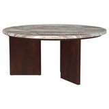 Jenna Brown 3-piece Round Marble Top Coffee Table Set by Coaster at Eve Furniture