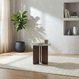 Jenna Brown Round Marble Top Mango Wood Side End Table by Coaster at Eve Furniture