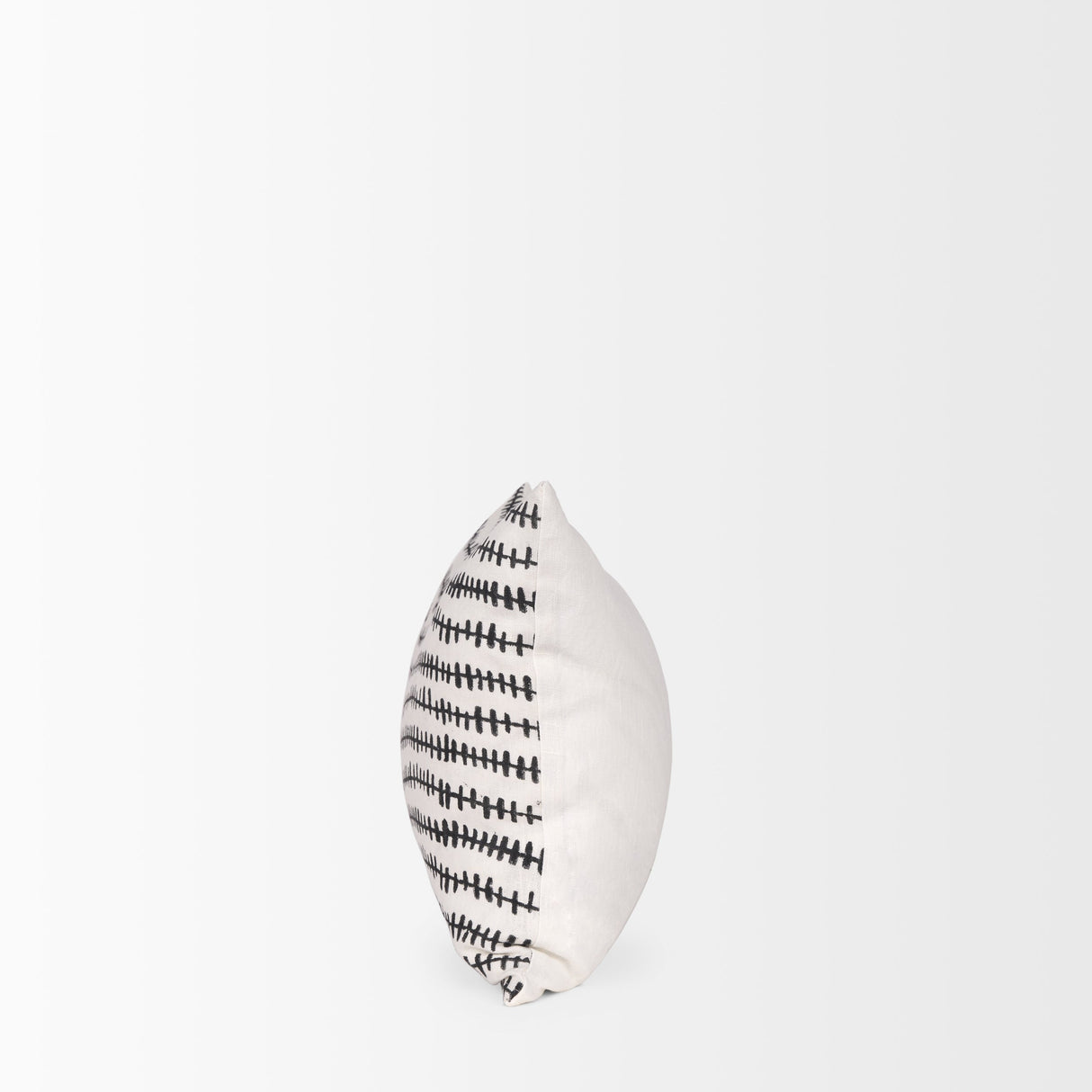 Jenna Cream w/ Black Print Linen Lumbar Decorative Pillow Cover by Mercana at Eve Furniture