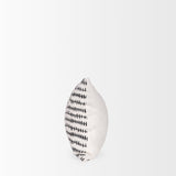 Jenna Cream w/ Black Print Linen Lumbar Decorative Pillow Cover by Mercana at Eve Furniture