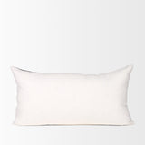 Jenna Cream w/ Black Print Linen Lumbar Decorative Pillow Cover by Mercana at Eve Furniture