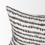 Jenna Cream w/ Black Print Linen Lumbar Decorative Pillow Cover by Mercana at Eve Furniture