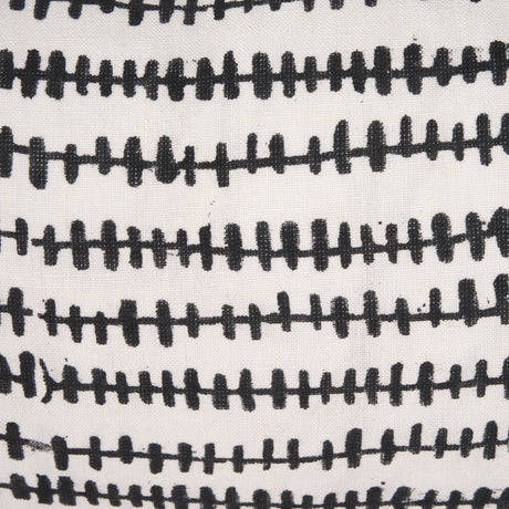 Jenna Cream w/ Black Print Linen Lumbar Decorative Pillow Cover by Mercana at Eve Furniture
