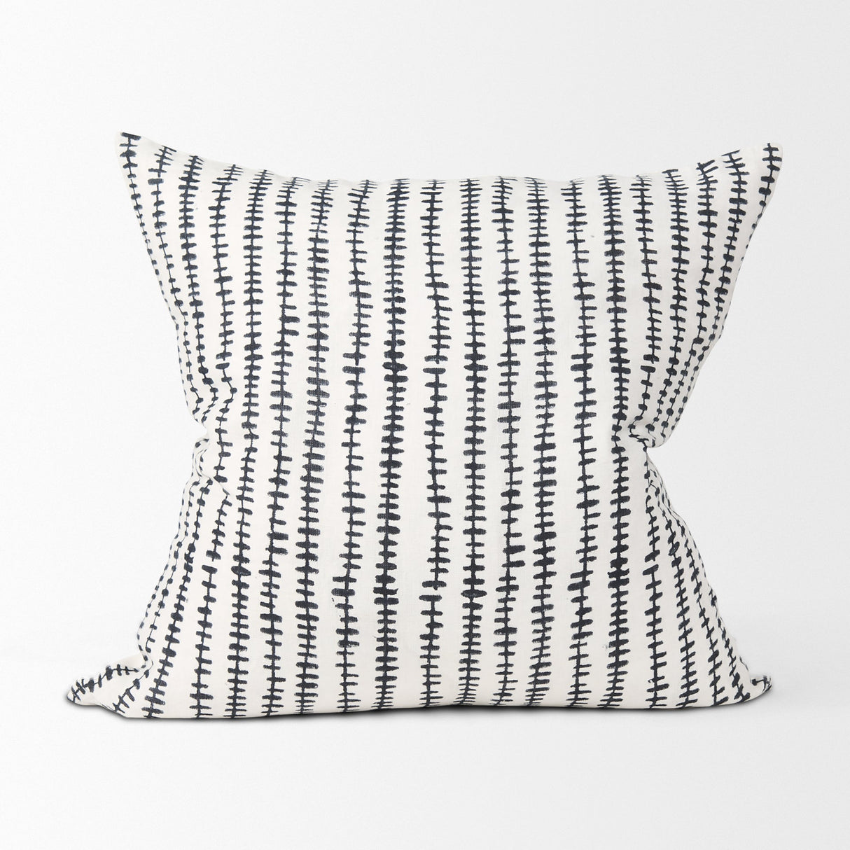 Jenna Cream w/ Black Print Linen Square Decorative Pillow Cover by Mercana at Eve Furniture