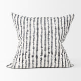 Jenna Cream w/ Black Print Linen Square Decorative Pillow Cover by Mercana at Eve Furniture