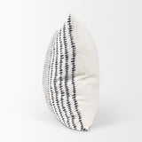 Jenna Cream w/ Black Print Linen Square Decorative Pillow Cover by Mercana at Eve Furniture