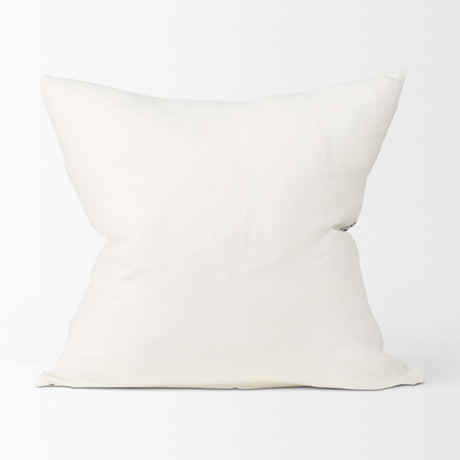 Jenna Cream w/ Black Print Linen Square Decorative Pillow Cover by Mercana at Eve Furniture