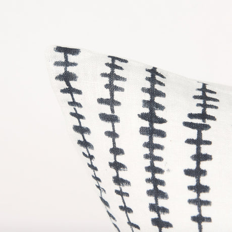 Jenna Cream w/ Black Print Linen Square Decorative Pillow Cover by Mercana at Eve Furniture