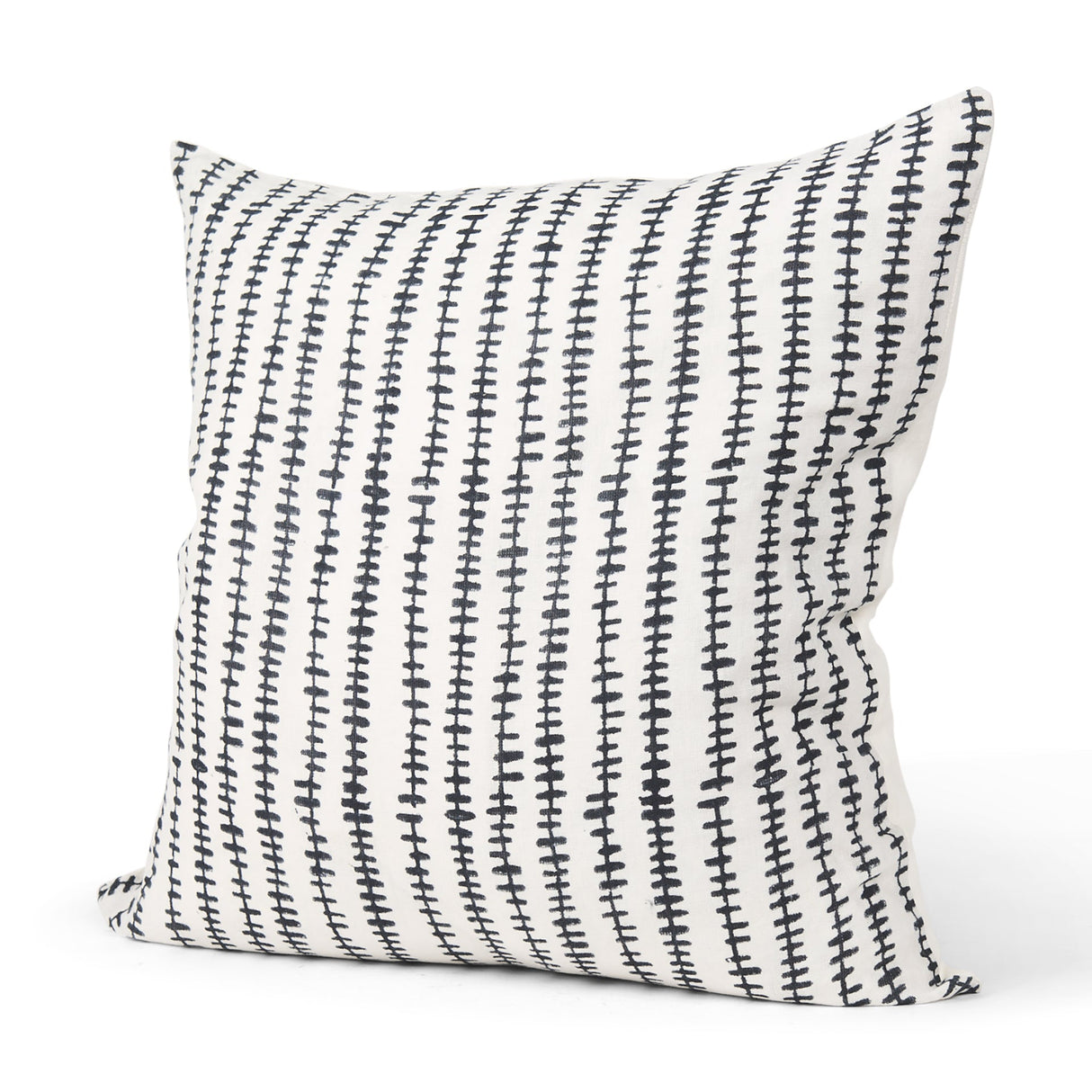 Jenna Cream w/ Black Print Linen Square Decorative Pillow Cover by Mercana at Eve Furniture