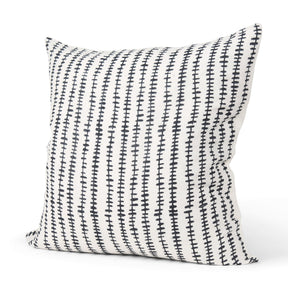 Jenna Cream w/ Black Print Linen Square Decorative Pillow Cover by Mercana at Eve Furniture