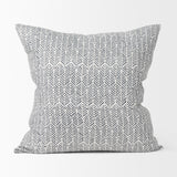 Jennelle Cream w/ Indigo Print Linen Square Decorative Pillow Cover by Mercana at Eve Furniture
