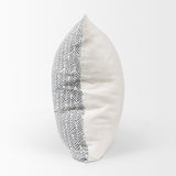 Jennelle Cream w/ Indigo Print Linen Square Decorative Pillow Cover by Mercana at Eve Furniture
