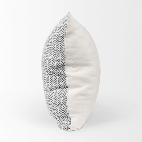 Jennelle Cream w/ Indigo Print Linen Square Decorative Pillow Cover by Mercana at Eve Furniture