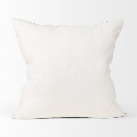 Jennelle Cream w/ Indigo Print Linen Square Decorative Pillow Cover by Mercana at Eve Furniture