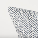 Jennelle Cream w/ Indigo Print Linen Square Decorative Pillow Cover by Mercana at Eve Furniture