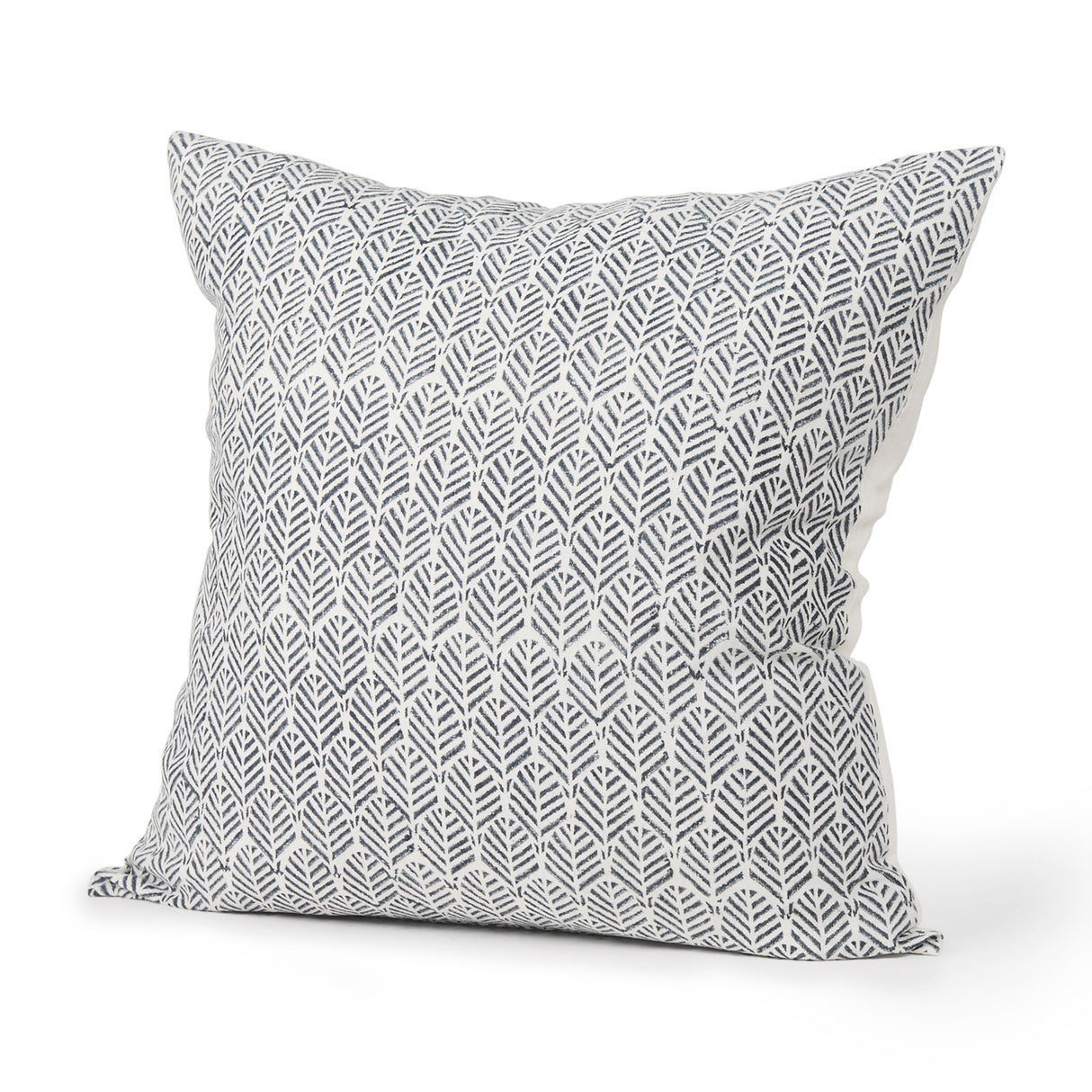 Jennelle Cream w/ Indigo Print Linen Square Decorative Pillow Cover by Mercana at Eve Furniture