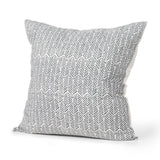 Jennelle Cream w/ Indigo Print Linen Square Decorative Pillow Cover by Mercana at Eve Furniture