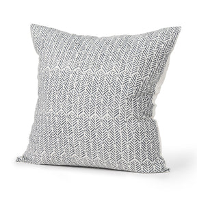 Jennelle Cream w/ Indigo Print Linen Square Decorative Pillow Cover by Mercana at Eve Furniture