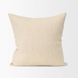 Jenner Cream Cotton Linen Blend Square Pillow Cover w/Filler, Set of 2 by Mercana at Eve Furniture