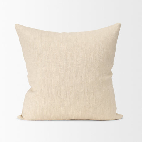 Jenner Cream Cotton Linen Blend Square Pillow Cover w/Filler, Set of 2 by Mercana at Eve Furniture
