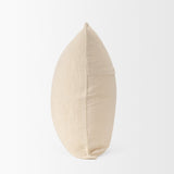 Jenner Cream Cotton Linen Blend Square Pillow Cover w/Filler, Set of 2 by Mercana at Eve Furniture