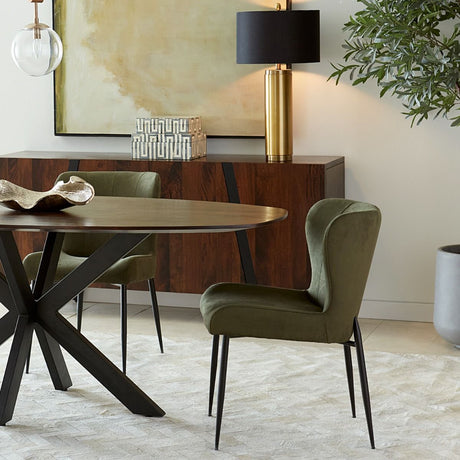 Jennifer 20" Dining Chair in Green Eco Suede by Home Trends & Design at Eve Furniture