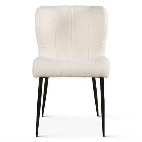 Jennifer 20" Dining Chair in White Boucle by Home Trends & Design at Eve Furniture