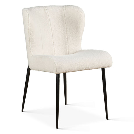 Jennifer 20" Dining Chair in White Boucle by Home Trends & Design at Eve Furniture
