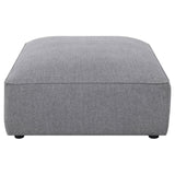 Jennifer Gray Square Upholstered Ottoman by Coaster at Eve Furniture