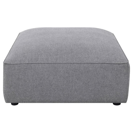 Jennifer Gray Square Upholstered Ottoman by Coaster at Eve Furniture
