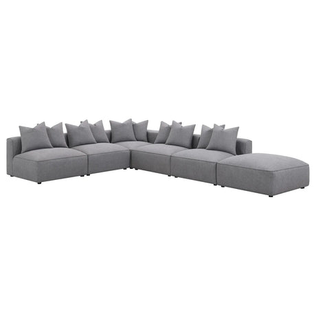 Jennifer Gray Square Upholstered Ottoman by Coaster at Eve Furniture