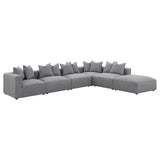 Jennifer Gray Square Upholstered Ottoman by Coaster at Eve Furniture
