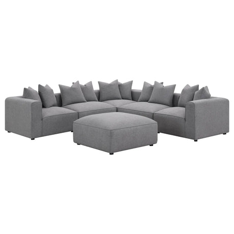 Jennifer Gray Square Upholstered Ottoman by Coaster at Eve Furniture