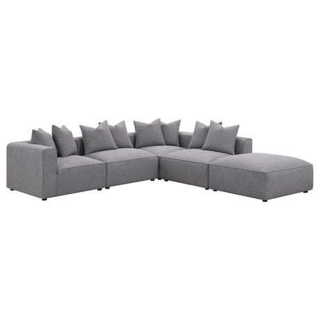Jennifer Gray Square Upholstered Ottoman by Coaster at Eve Furniture