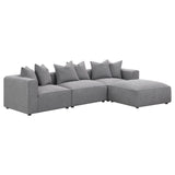 Jennifer Gray Square Upholstered Ottoman by Coaster at Eve Furniture