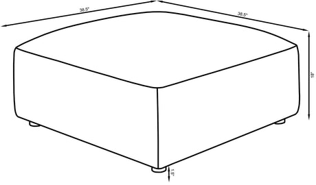 Jennifer Gray Square Upholstered Ottoman by Coaster at Eve Furniture