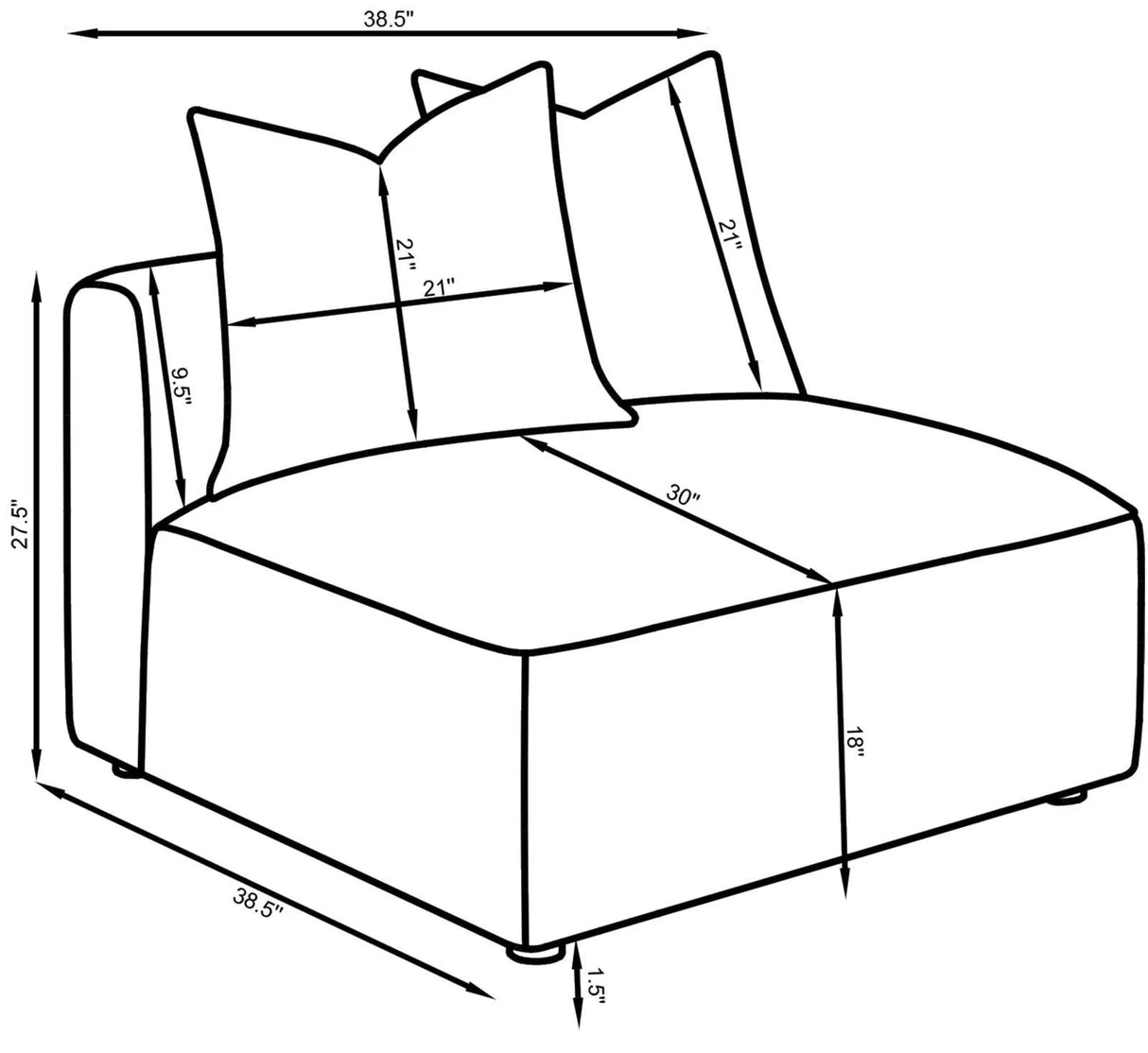 Jennifer Gray Tight Seat Armless Chair by Coaster at Eve Furniture